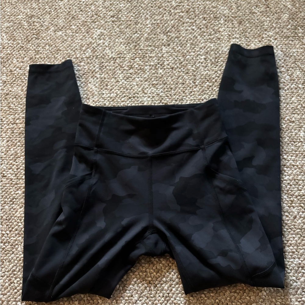 Lululemon Athletica Black Camouflage Leggings